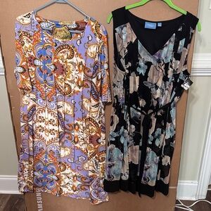 Colorful Patterned Dress and Floral Dress Set